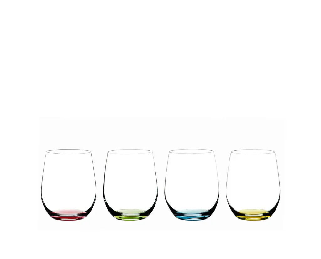 RIEDEL The O Wine Tumbler Happy "O" - Pink / Green / Yellow / Blue