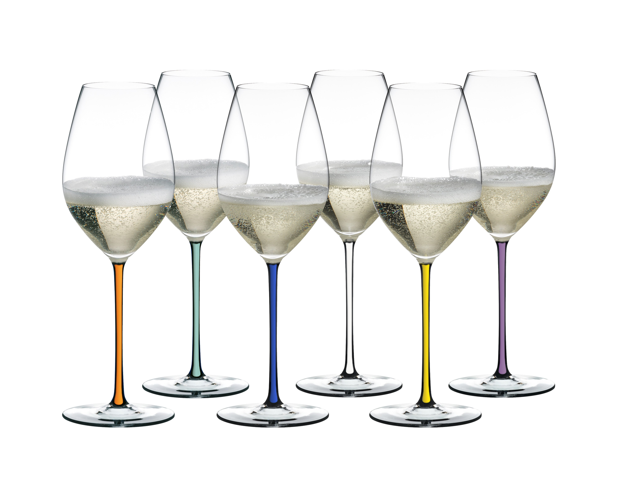 RIEDEL Fatto A Mano by RIEDEL Champagne Wine Glass - Mint / Orange / Violet / White / Yellow / Blue