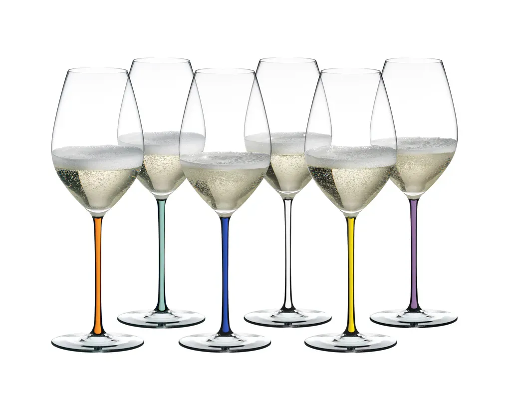 RIEDEL Fatto A Mano by RIEDEL Champagne Wine Glass - Mint / Orange / Violet / White / Yellow / Blue