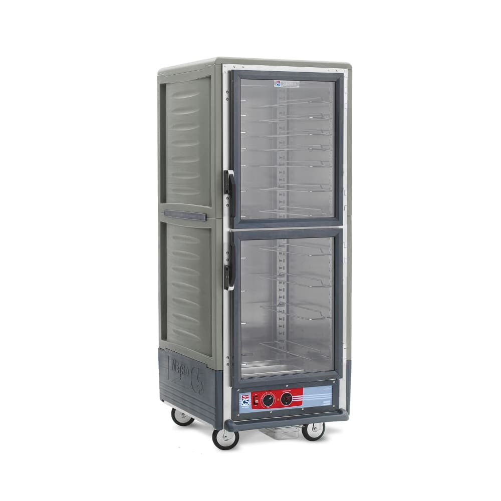 Metro C539-HLDC-U-GY Full Height Insulated Mobile Heated Cabinet w/ (18) Pan Capacity, 120v