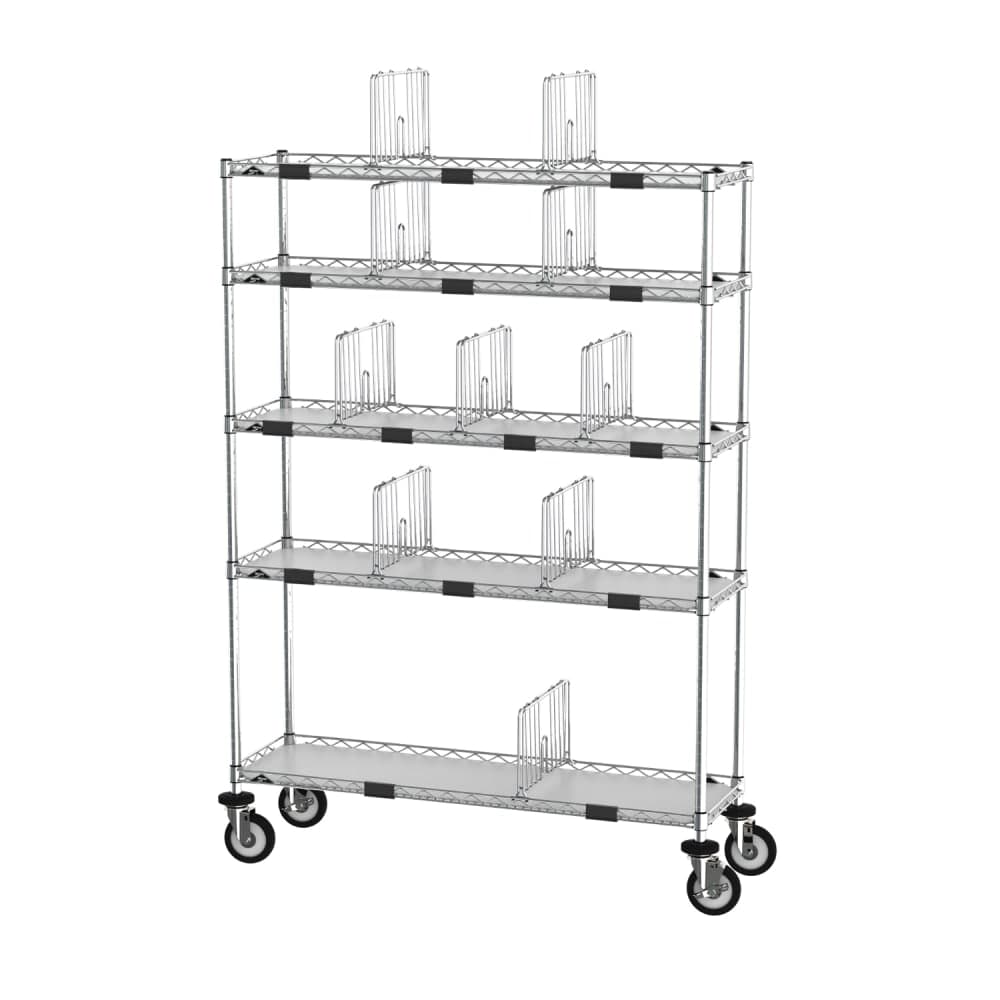 Metro CR1448TGCOPS 5 tier Mobile To-Go & Curbside Order Station - 48"W x 14"D x 69"H, Steel