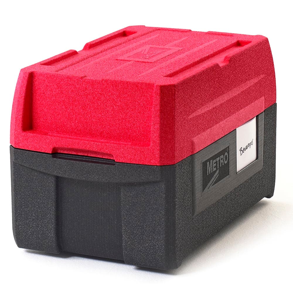 Metro ML180XL Mightylite BigBoy™ Insulated Food Carrier w/ (5) Pan Capacity, Black/Red