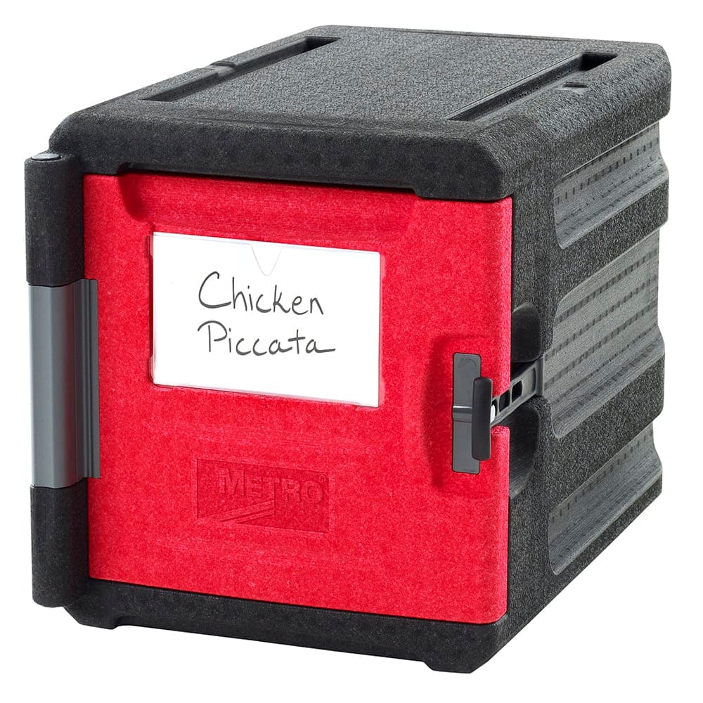 Metro ML300 Mightylite™ Insulated Food Carrier -  45 qt w/ (4) Pan Capacity, Black/Red