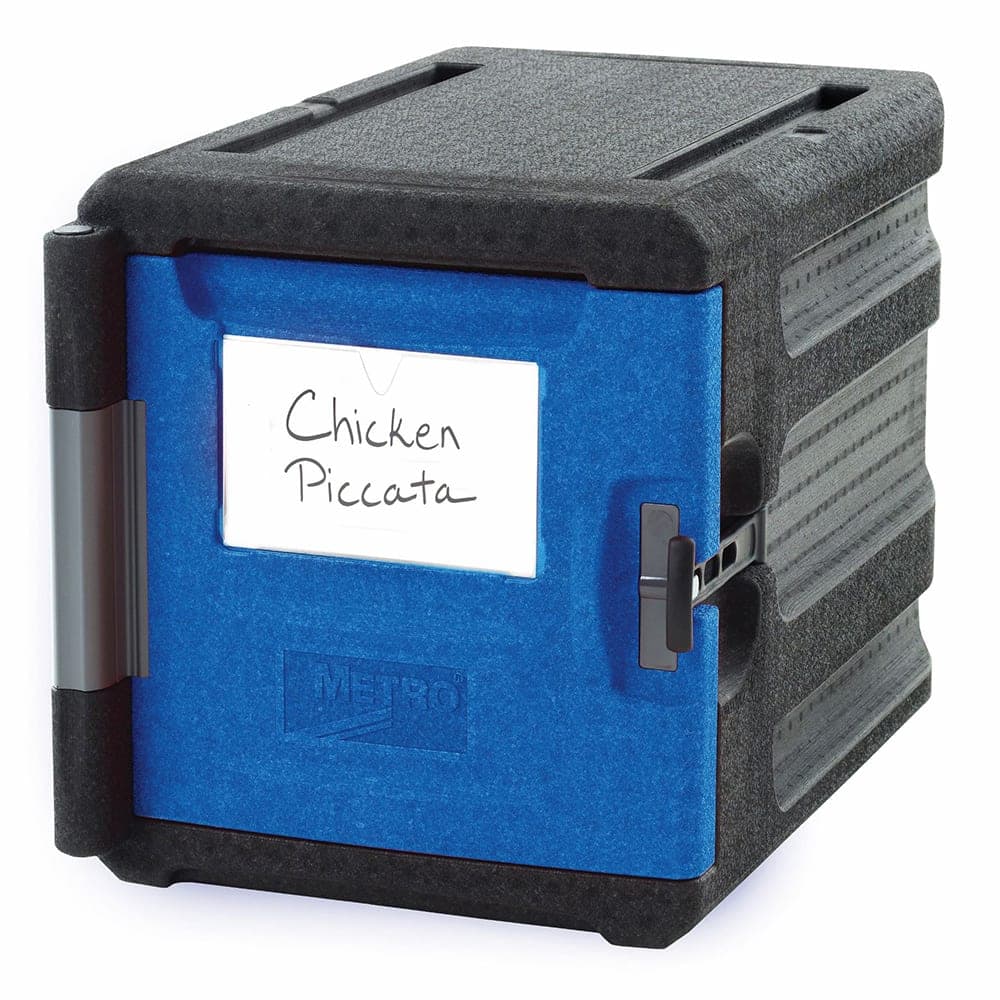 Metro ML300-BU Mightylite™ Insulated Food Carrier w/ (4) Pan Capacity, Black w/ Blue Lid