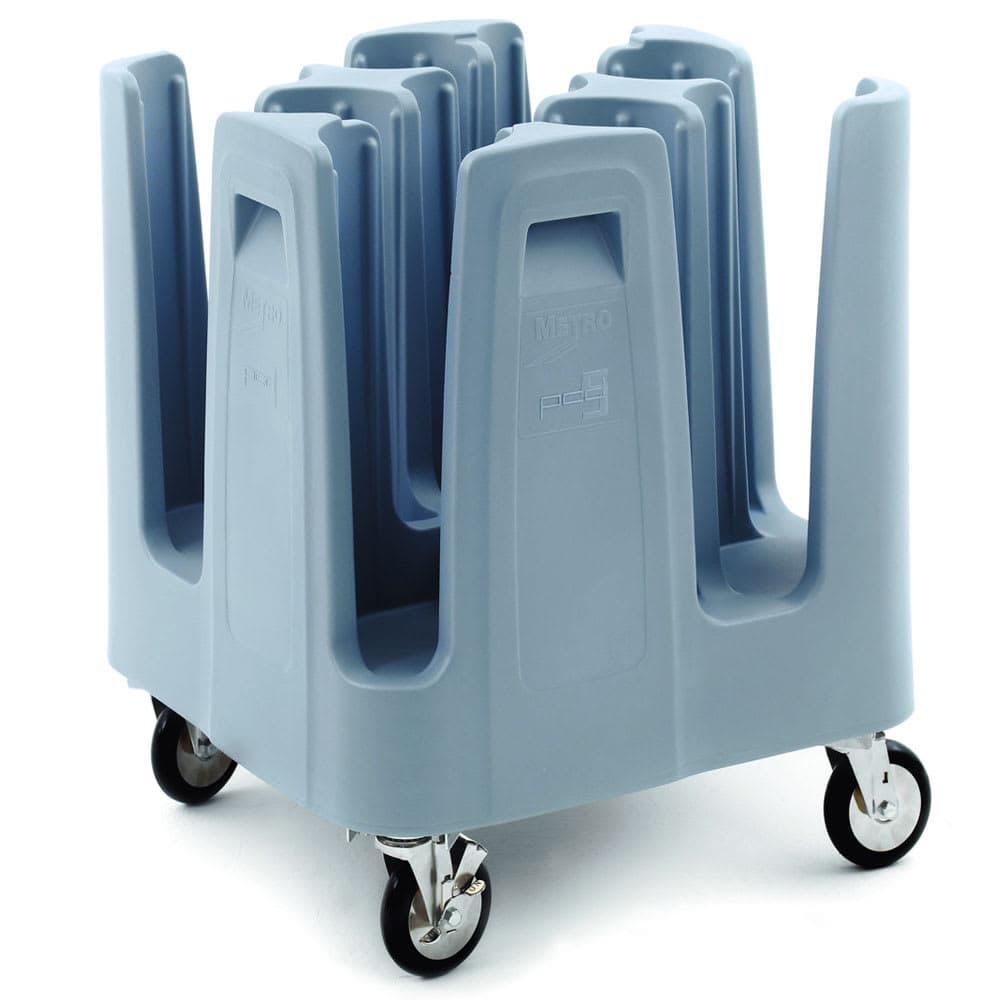 Metro PCD5 24 1/16" Mobile Dish Caddy w/ (9) Columns - Polymer, Aesthetic Blue