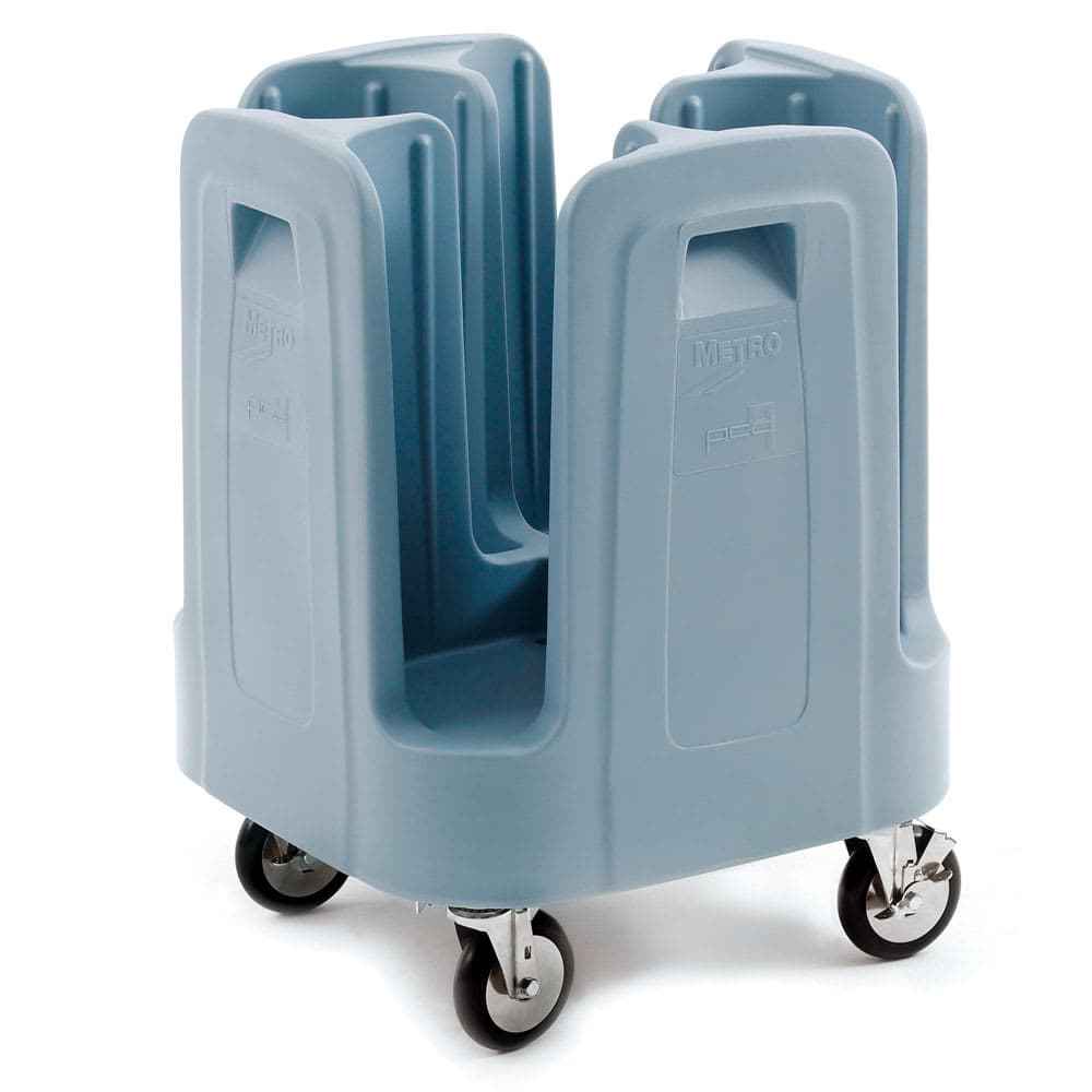 Metro PCD8 21 1/2" Mobile Dish Caddy w/ (4) Columns - Polymer, Aesthetic Blue