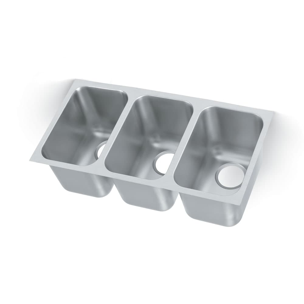 Vollrath 9103-1 (3) Compartment Undermount Sink - 14" x 9"