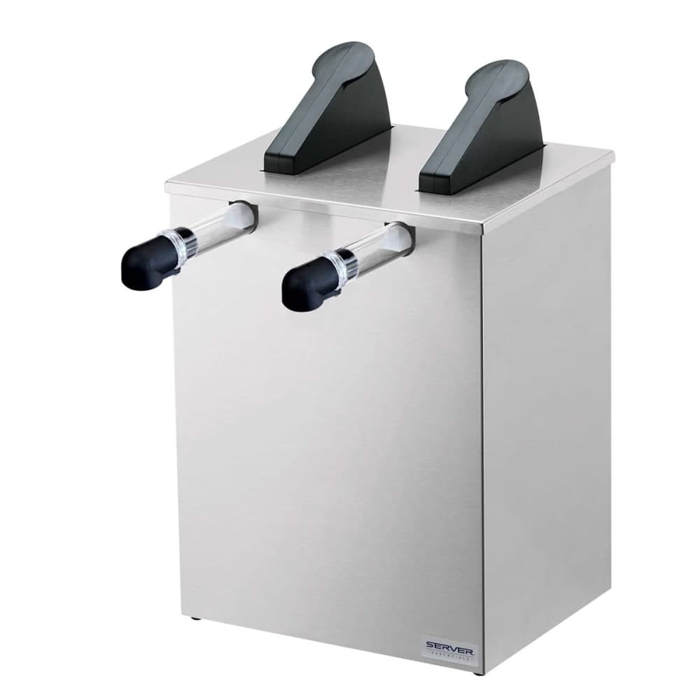 Server Twin Countertop Dispenser w/ (2) Pumps,  1 1/2 Gallon Pouches, 1 oz. Yield, Stainless Base (07140)