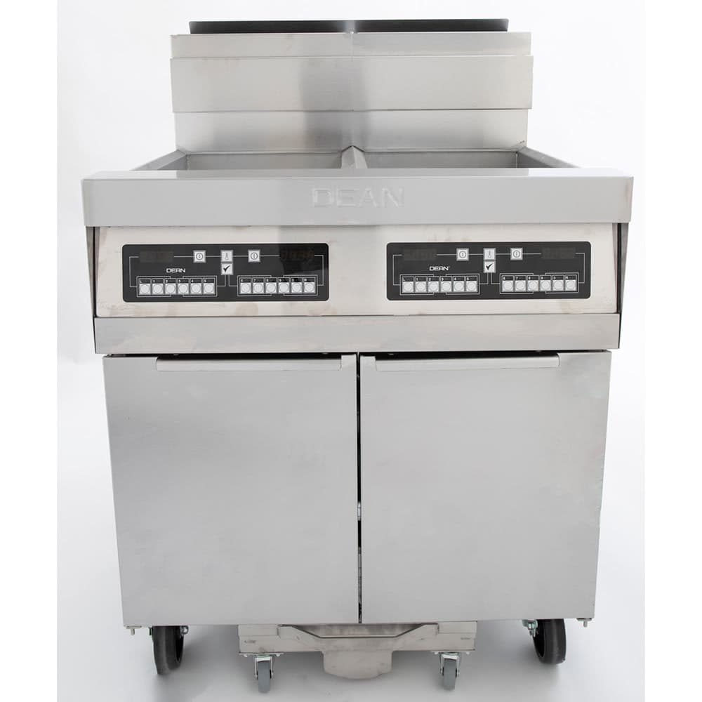 Dean 2FPRG50T Gas Fryer - (2) 50 lb Vats, Floor Model, Natural Gas