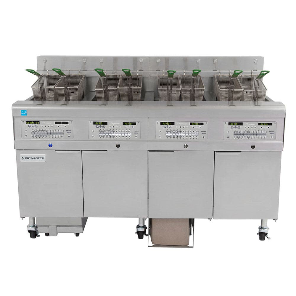 Frymaster 4FQG30U Gas Fryer - (4) 30 lb Vats, Floor Model