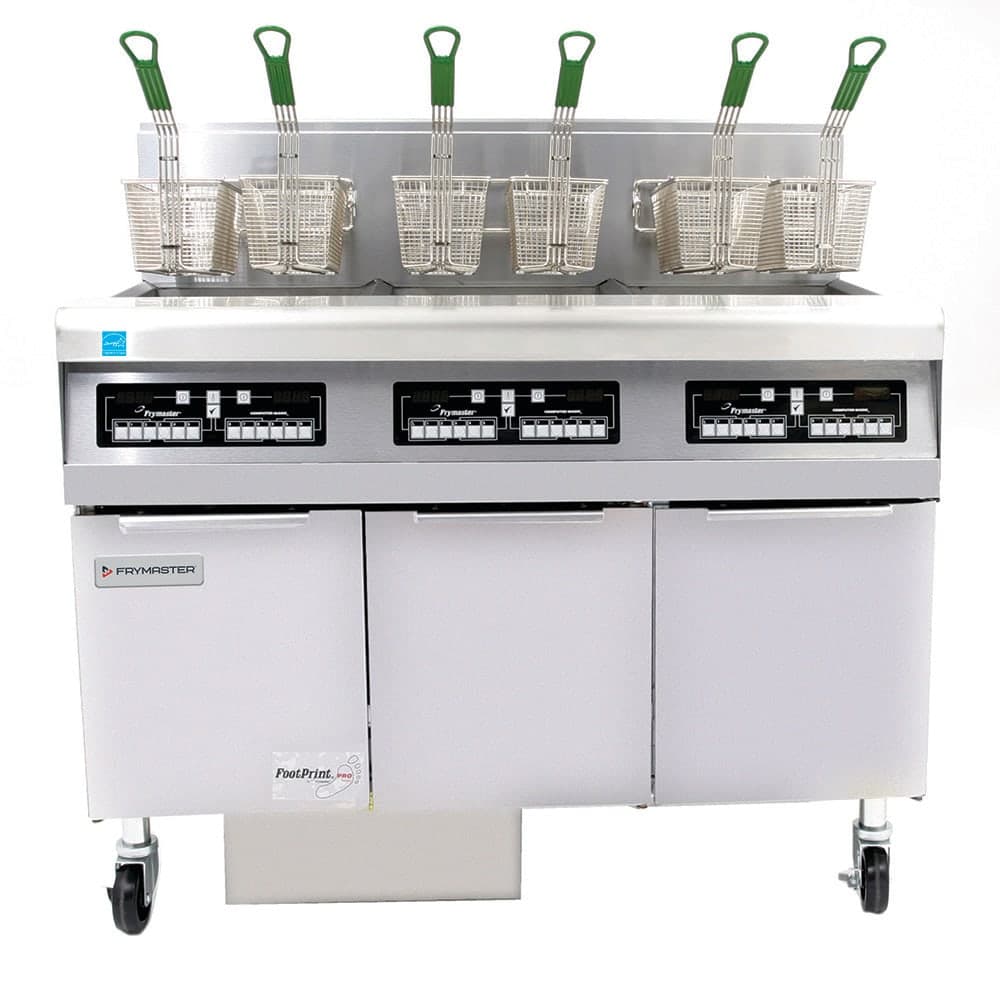 Frymaster FPPH355 Gas Fryer - (3) 50 lb Vats, Floor Model, Natural Gas