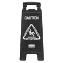 Rubbermaid 1867505 Executive Multi-Lingual Caution Sign - 2 Sided Black thumbnail 2