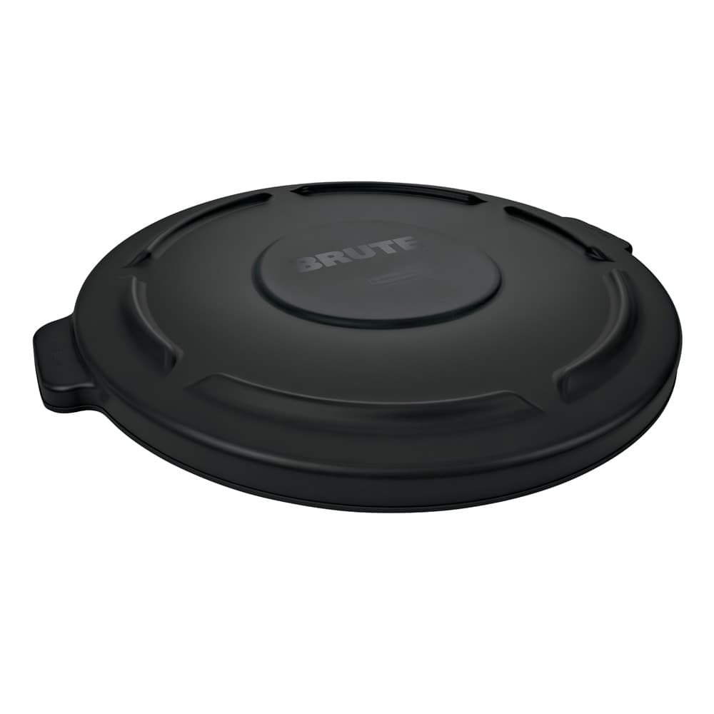 Rubbermaid 1867532 Round Flat Trash Can Lid - Plastic, Black