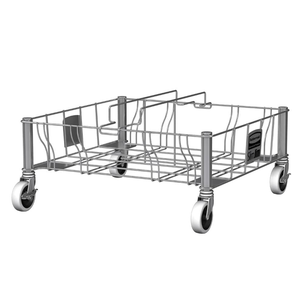 Rubbermaid 1956191 Square Metal Trash Can Dolly w/ Flat Center & 200 lb Capacity
