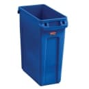 Rubbermaid 1971257 16 gal Rectangle Slim Trash Can, 22"L x 11"W x 25"H, Blue thumbnail 3