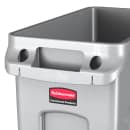 Rubbermaid 1971258 16 gal Rectangle Slim Trash Can, 22"L x 11"W x 25"H, Gray thumbnail 5