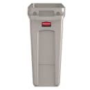 Rubbermaid 1971259 16 gal Rectangle Slim Trash Can, 22"L x 11"W x 25"H, Beige thumbnail 2