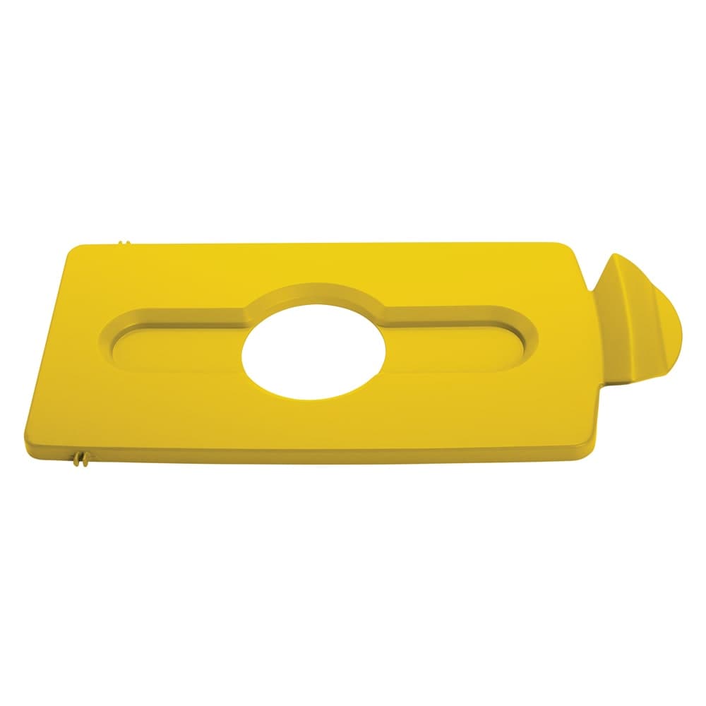 Rubbermaid 2007881 Hinged Lid Insert for 23 gal Slim Jim® Recycling Containers - Bottles/Cans, 16 1/2" x 8", Yellow