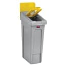 Rubbermaid 2007883 Hinged Lid Insert for 23 gal Slim Jim® Recycling Containers - Mixed Materials, 16 1/2" x 8", Yellow thumbnail 3