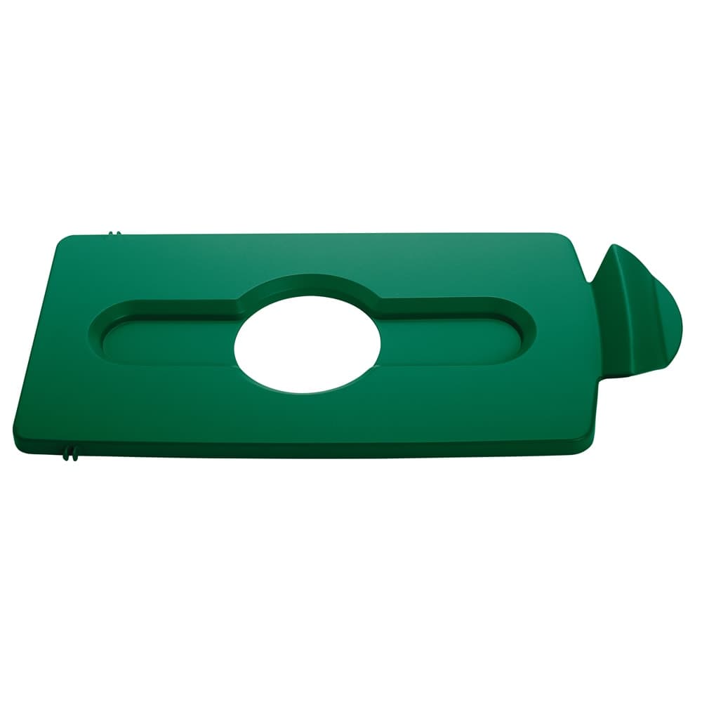 Rubbermaid 2007885 Hinged Lid Insert for 23 gal Slim Jim® Recycling Containers - Bottles/Cans, 16 1/2" x 8", Green