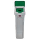 Rubbermaid 2007885 Hinged Lid Insert for 23 gal Slim Jim® Recycling Containers - Bottles/Cans, 16 1/2" x 8", Green thumbnail 4