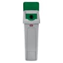 Rubbermaid 2007887 Hinged Lid Insert for 23 gal Slim Jim® Recycling Containers - Mixed Materials, 16 1/2" x 8", Green thumbnail 4