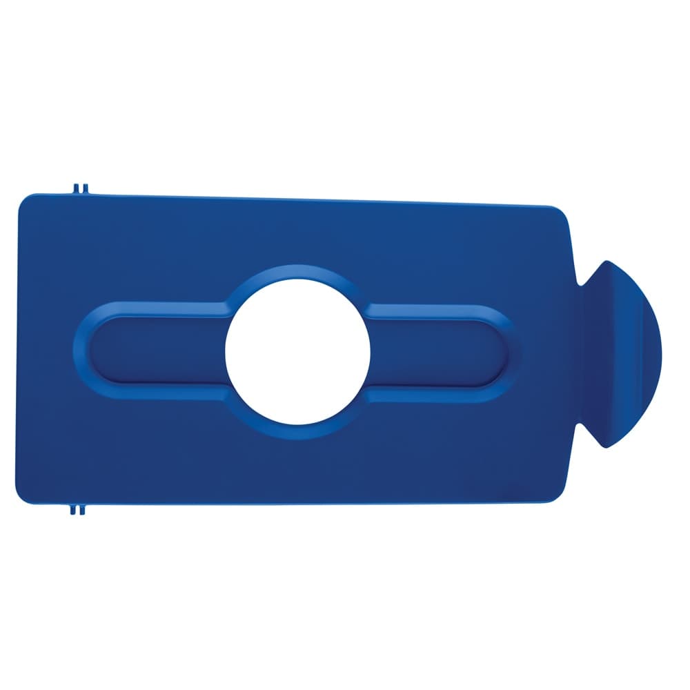 Rubbermaid 2007889 Hinged Lid Insert for 23 gal Slim Jim® Recycling Containers - Bottles/Cans, 16 1/2" x 8", Blue