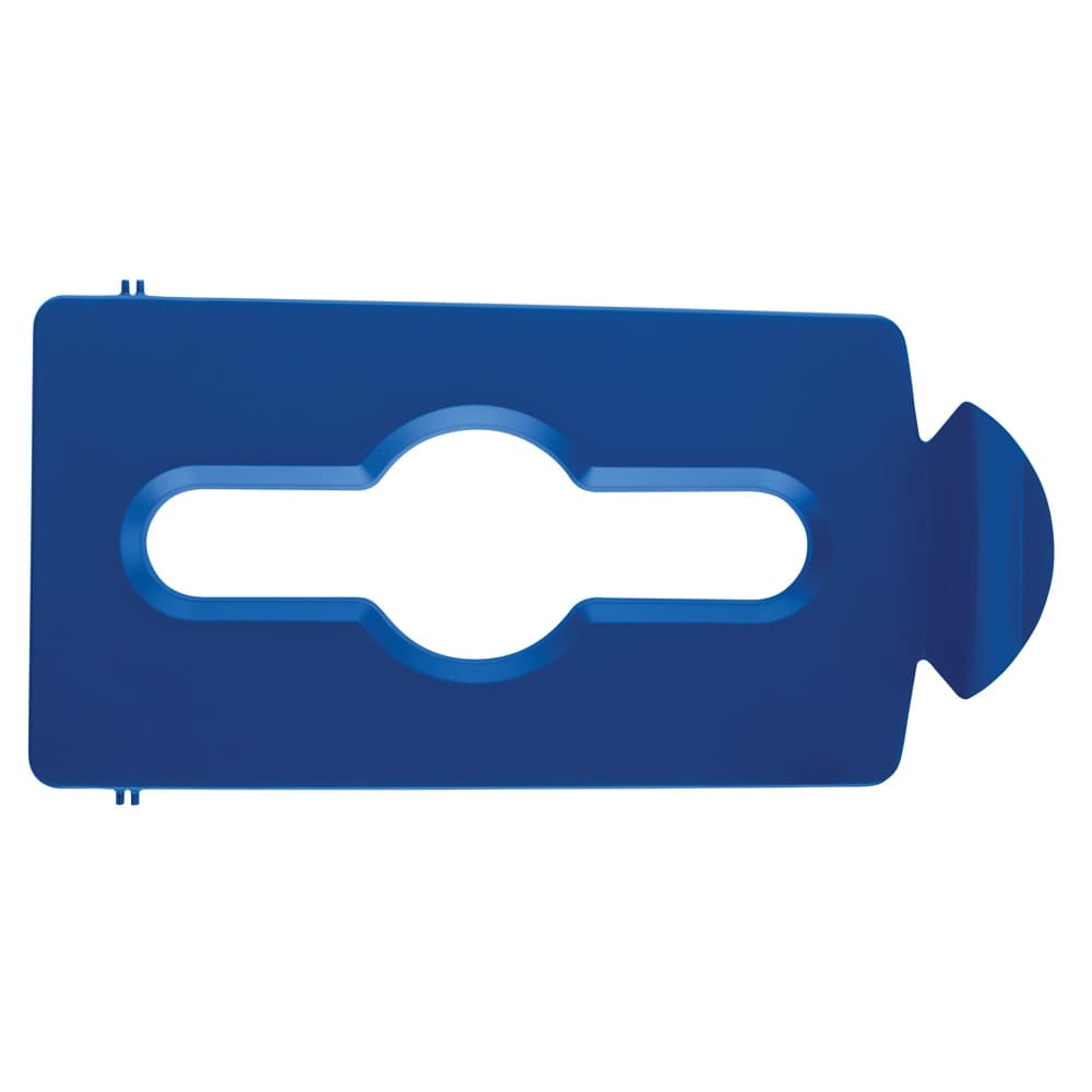 Rubbermaid 2007891 Hinged Lid Insert for 23 gal Slim Jim® Recycling Containers - Mixed Materials, 16 1/2" x 8", Blue