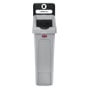 Rubbermaid 2007892 Hinged Lid Insert for 23 gal Slim Jim® Recycling Containers - 16 1/2" x 8", Black thumbnail 4