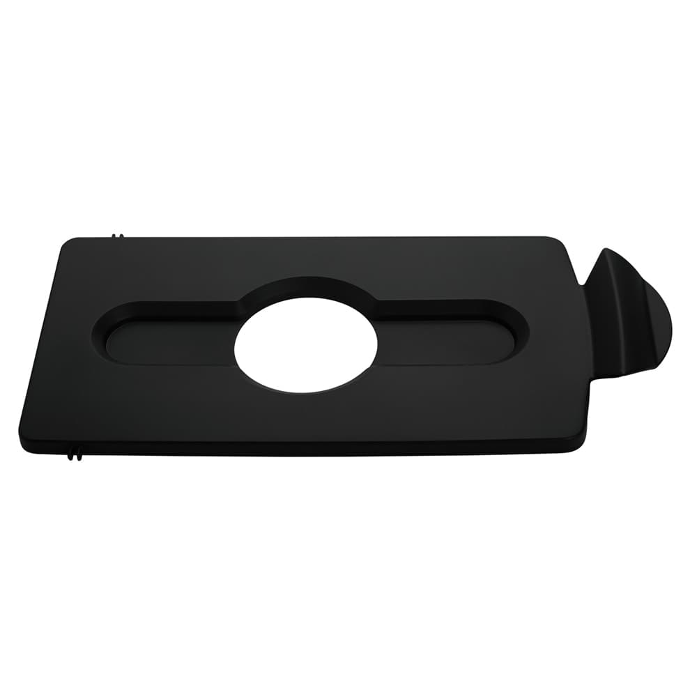 Rubbermaid 2007893 Hinged Lid Insert for 23 gal Slim Jim® Recycling Containers - Bottles/Cans, 16 1/2" x 8", Black