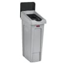 Rubbermaid 2007893 Hinged Lid Insert for 23 gal Slim Jim® Recycling Containers - Bottles/Cans, 16 1/2" x 8", Black thumbnail 2