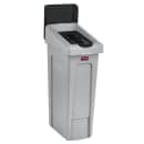 Rubbermaid 2007894 Hinged Lid Insert for 23 gal Slim Jim® Recycling Containers - Paper, 16 1/2" x 8", Black thumbnail 2