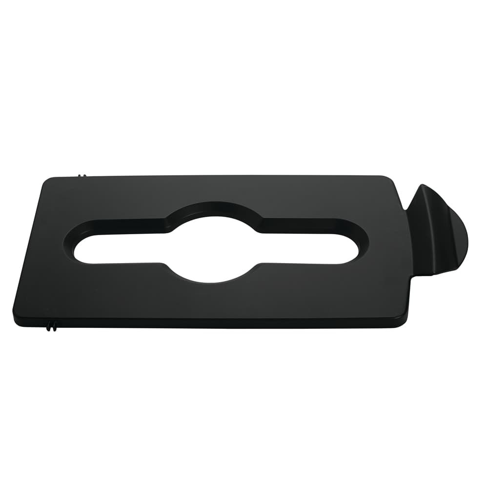 Rubbermaid 2007895 Hinged Lid Insert for 23 gal Slim Jim® Recycling Containers - Mixed Materials, 16 1/2" x 8", Black