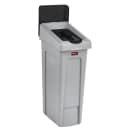 Rubbermaid 2007895 Hinged Lid Insert for 23 gal Slim Jim® Recycling Containers - Mixed Materials, 16 1/2" x 8", Black thumbnail 2