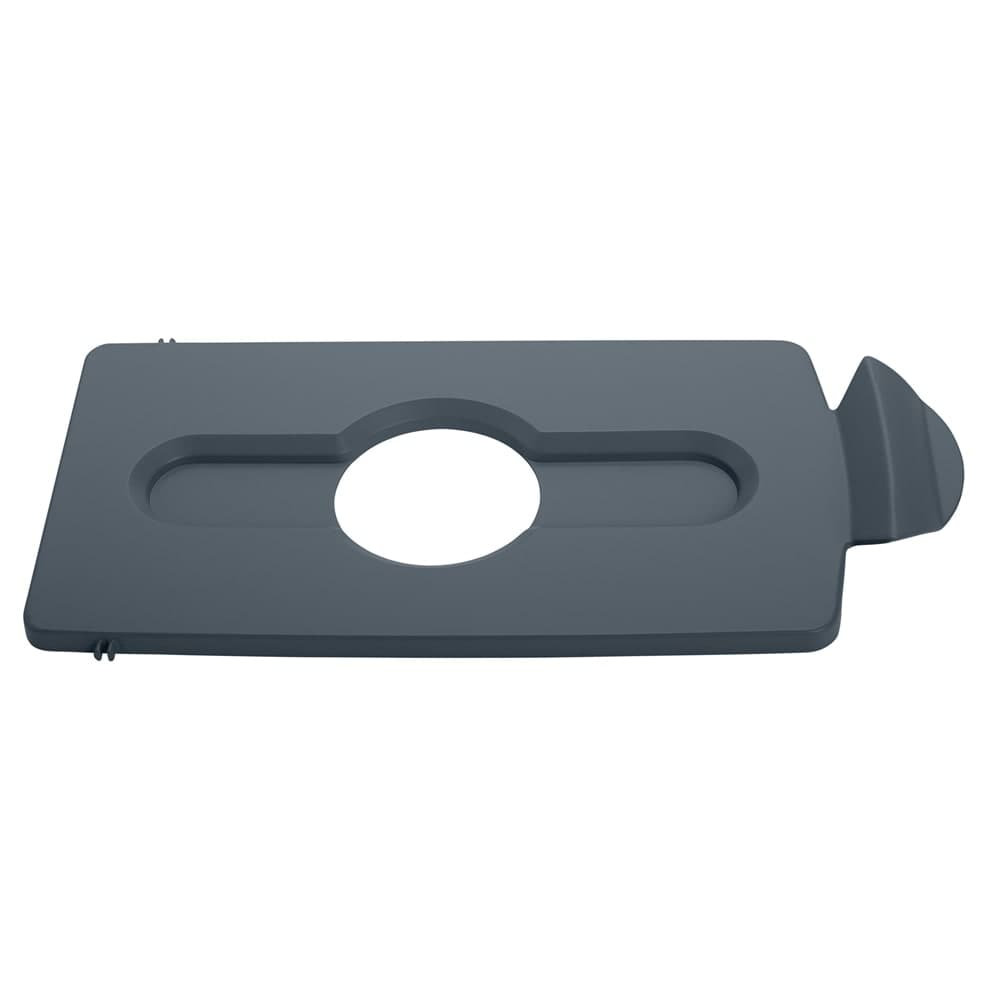 Rubbermaid 2007897 Hinged Lid Insert for 23 gal Slim Jim® Recycling Containers - Bottles/Cans, 16 1/2" x 8", Gray