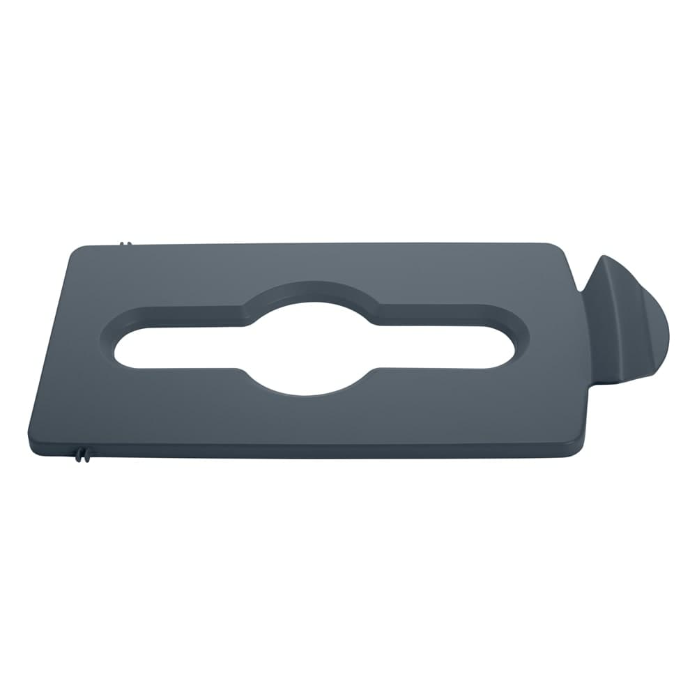 Rubbermaid 2007899 Hinged Lid Insert for 23 gal Slim Jim® Recycling Containers - Mixed Materials, 16 1/2" x 8", Gray