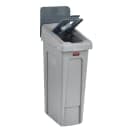 Rubbermaid 2007899 Hinged Lid Insert for 23 gal Slim Jim® Recycling Containers - Mixed Materials, 16 1/2" x 8", Gray thumbnail 3