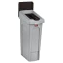 Rubbermaid 2007903 Hinged Lid Insert for 23 gal Slim Jim® Recycling Containers - Paper, 16 1/2" x 8", Brown thumbnail 2