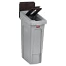 Rubbermaid 2007903 Hinged Lid Insert for 23 gal Slim Jim® Recycling Containers - Paper, 16 1/2" x 8", Brown thumbnail 3