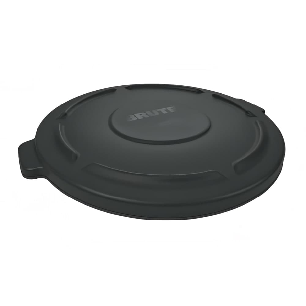 Rubbermaid FG261960BLA Round Flat Top Trash Can Lid - Plastic, Black
