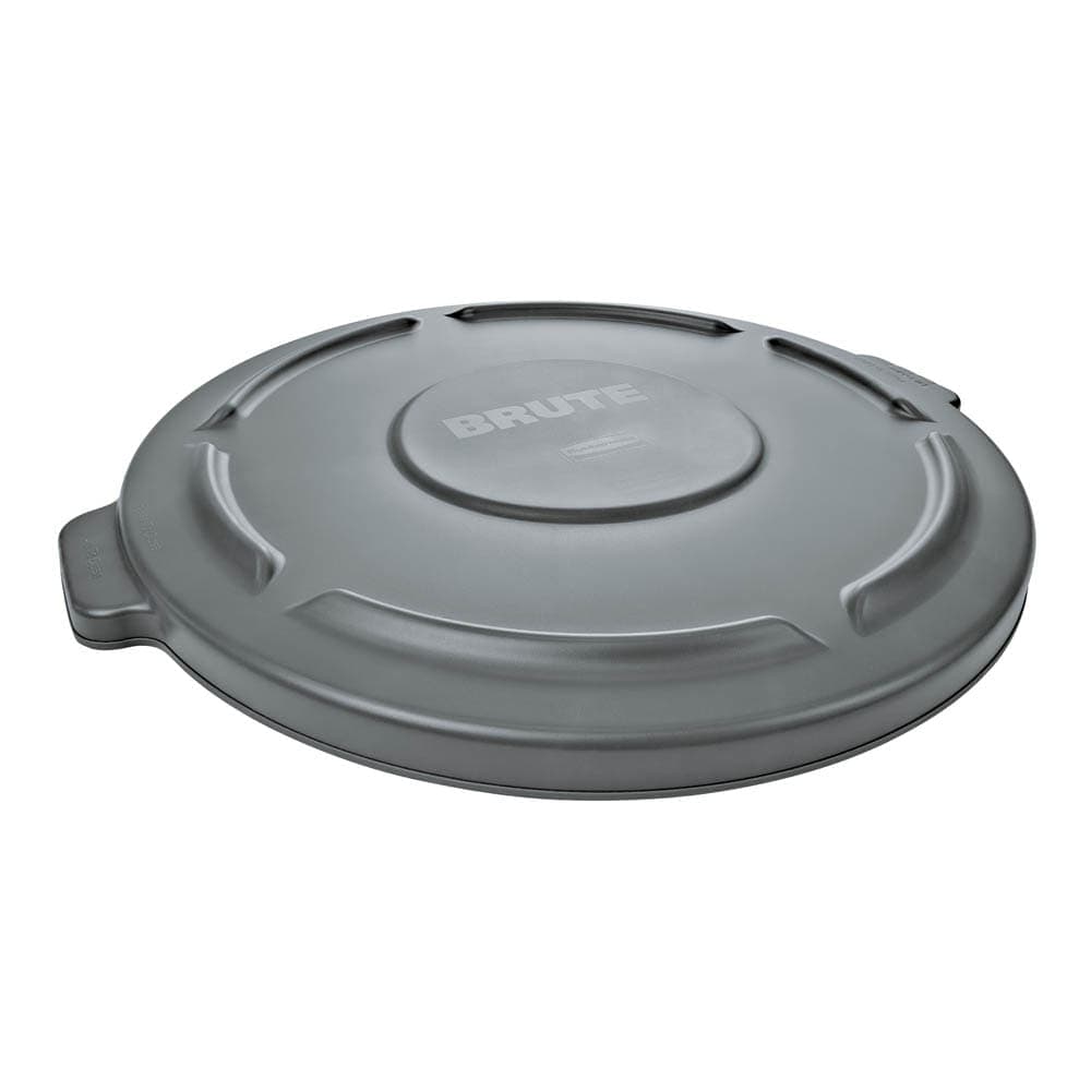 Rubbermaid FG261960GRAY Round Flat Top Trash Can Lid - Plastic, Gray
