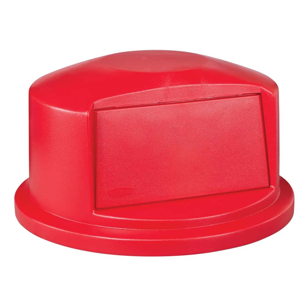 Rubbermaid FG263788RED Round Dome Trash Can Lid - Plastic, Red