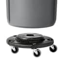 Rubbermaid FG264000BLA Round Plastic Trash Can Dolly w/ Raised Center & 250 lb Capacity thumbnail 4