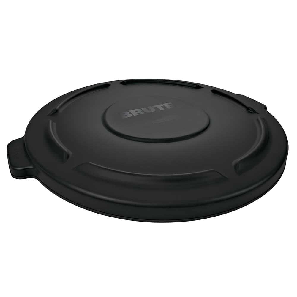 Rubbermaid FG264560BLA Round Flat Top Trash Can Lid - Plastic, Black