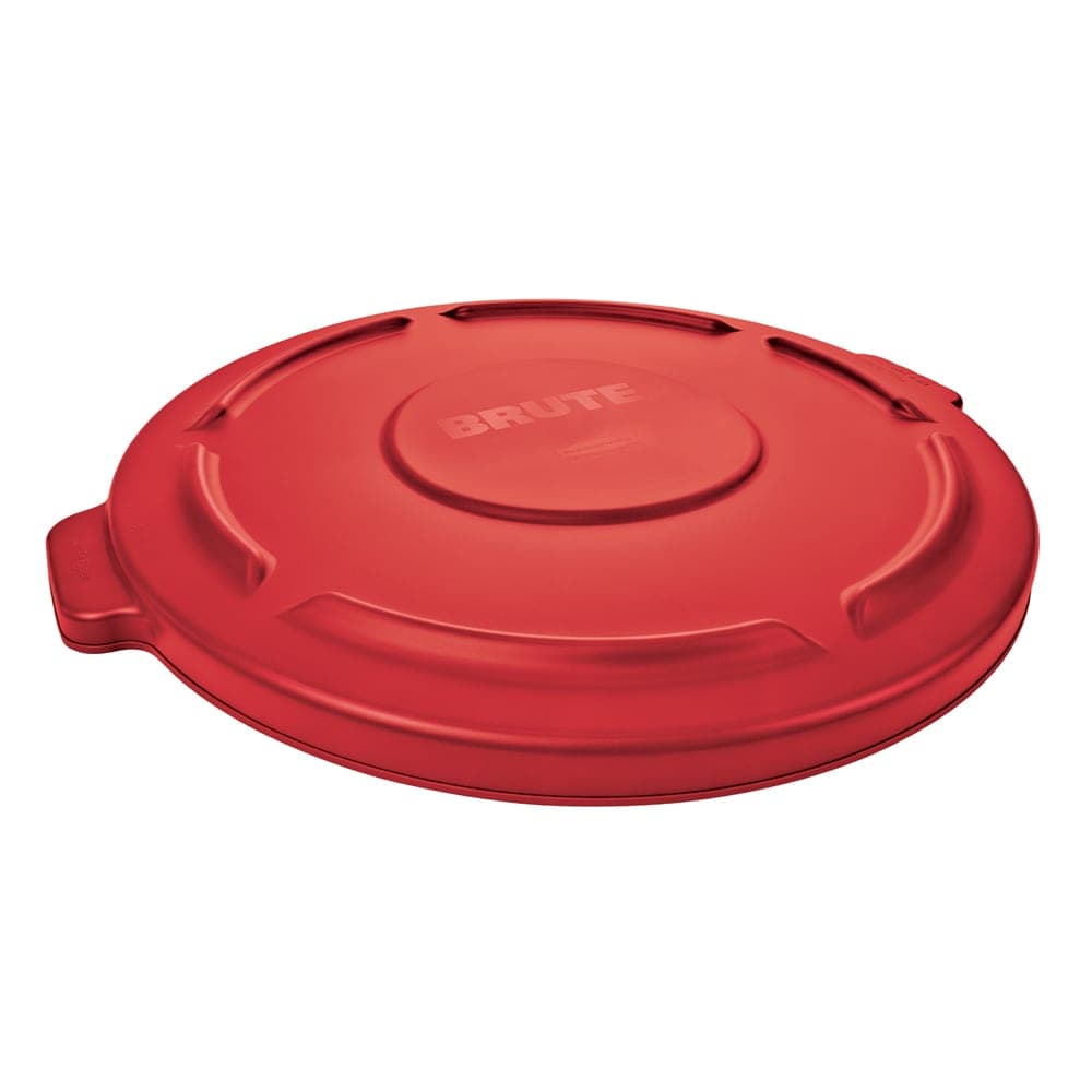 Rubbermaid FG264560RED Round Flat Top Trash Can Lid - Plastic, Red