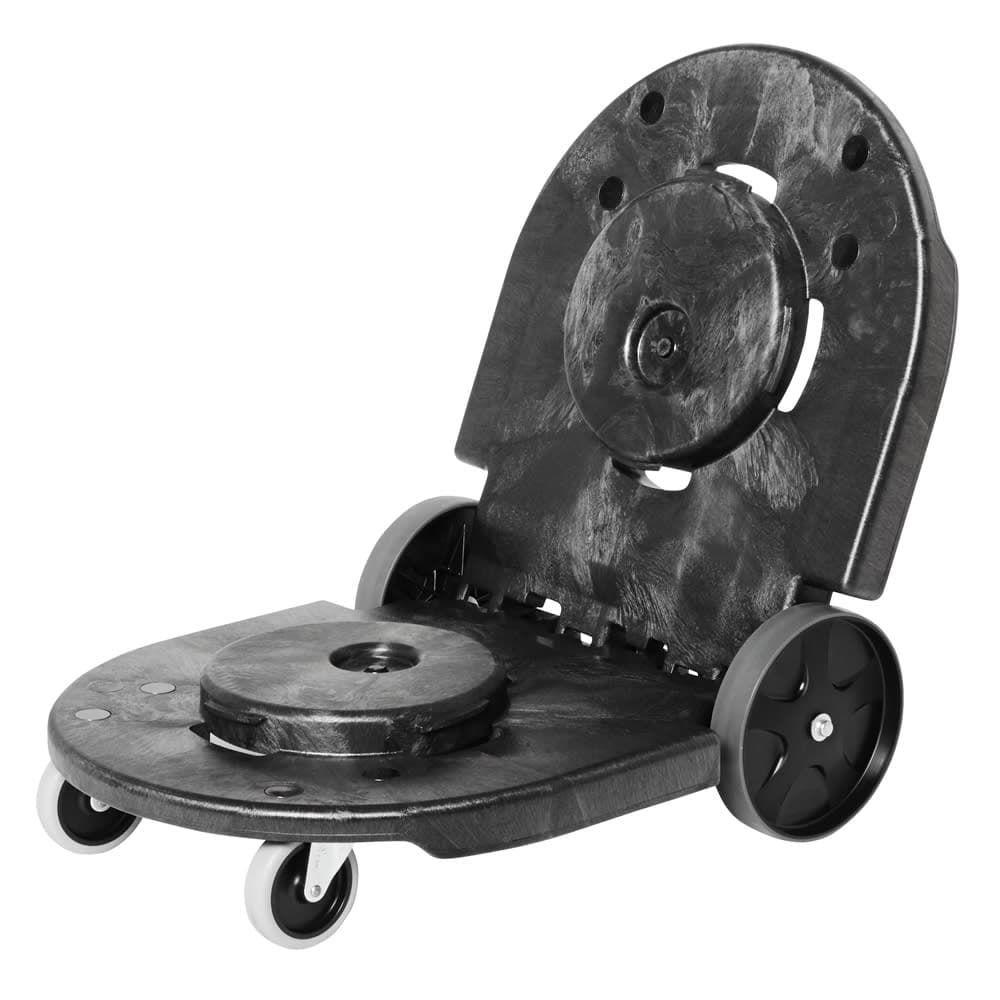 Rubbermaid FG264600BLA Tandem Plastic Trash Can Dolly w/ Raised Center & 400 lb Capacity