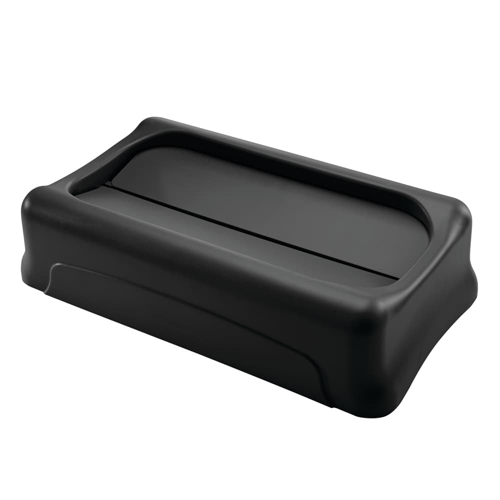 Rubbermaid FG267360BLA Rectangle Swing Top Trash Can Lid - Plastic, Black