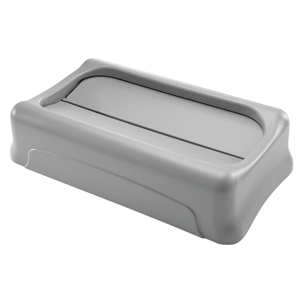 Rubbermaid FG267360GRAY Rectangle Swing Top Trash Can Lid - Plastic, Gray