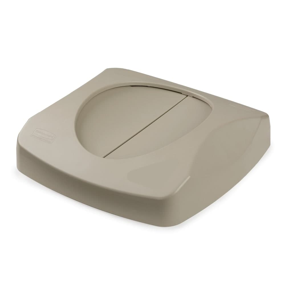Rubbermaid FG268988BEIG Square Swing Top Trash Can Lid - Plastic, Beige