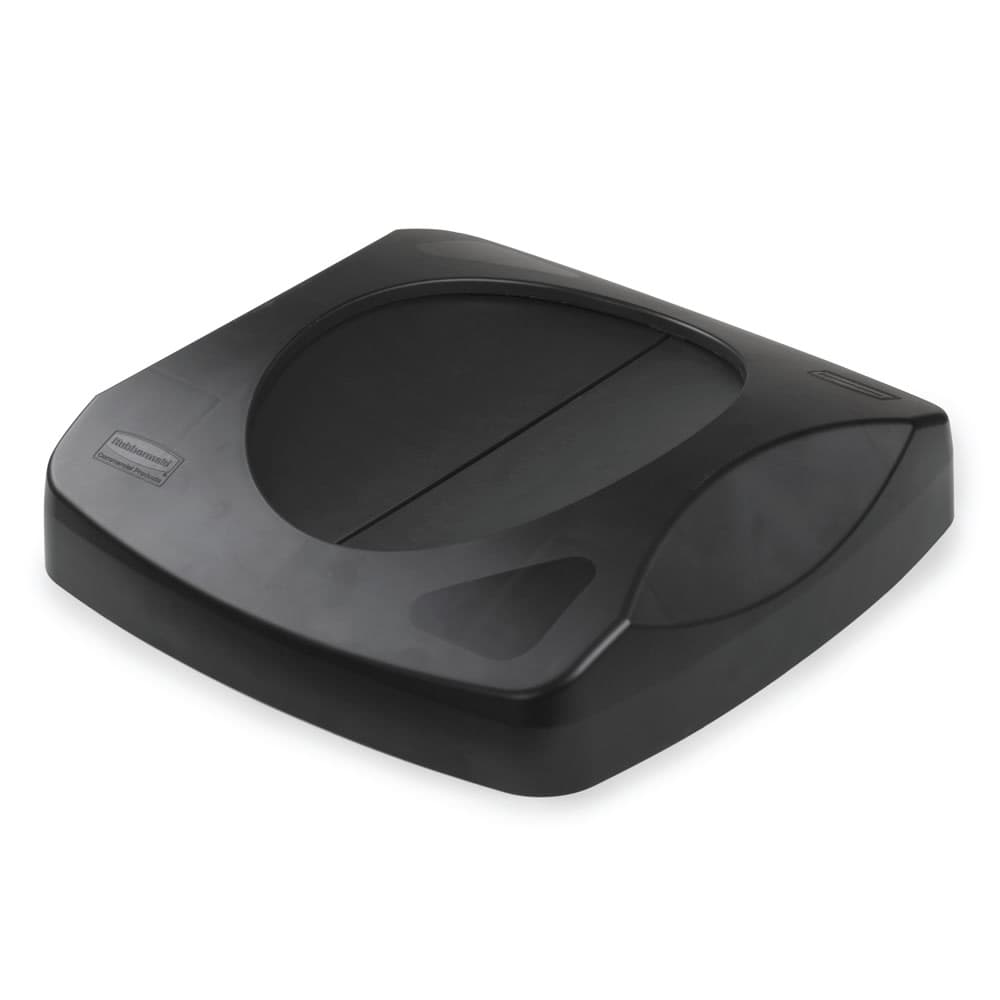 Rubbermaid FG268988BLA Square Swing Top Trash Can Lid - Plastic, Black